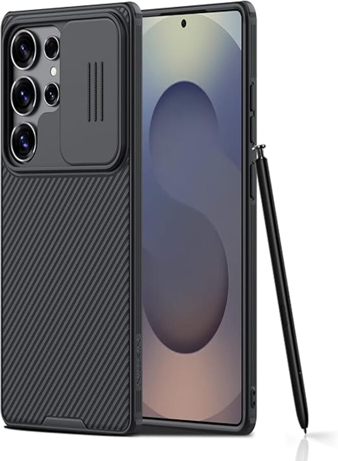 NILLKIN Galaxy S25 Ultra 5G Case, Camera Protection, Slide Camera Cover, Slim Thin Slim Protective Case for Samsung Galaxy S25 Ultra (Black)